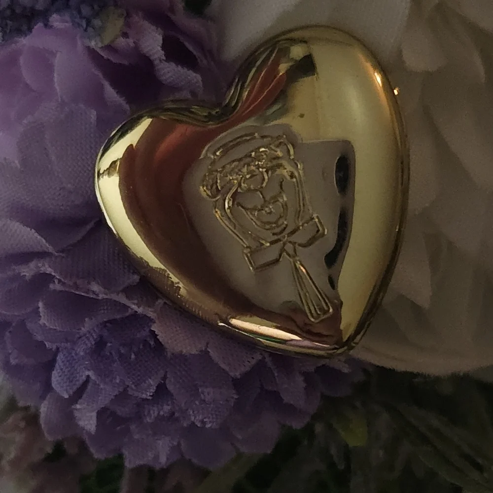Warner Brothers 2010 Gold Plated Yogi Bear Heart Brooch Soild Heavy Heart Pin